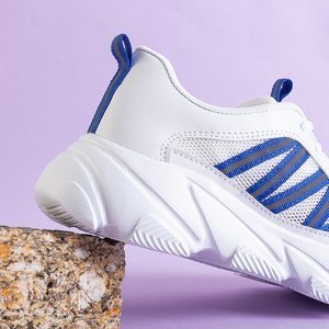 Weiße und blaue Sportschuhe für Damen Justar - Schuhear
