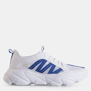 Weiße und blaue Sportschuhe für Damen Justar - Schuhear