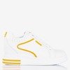 Weiße und gelbe Damen-Sneakers mit Indoor-Keilabsatz Marcja - Footwear
