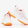 Weiße und orangefarbene Sportschuhe für Frauen Balgra - Schuhe