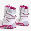 Weiße und rosa Tonia Mädchen Schneeschuhe - Schuhe