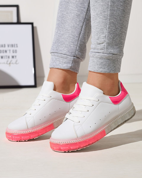 Weiße und rosafarbene Damen-Sportschuhe Roisels - Schuhe