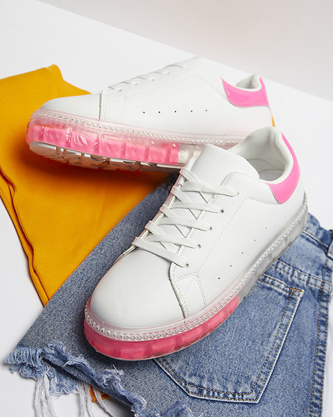 Weiße und rosafarbene Damen-Sportschuhe Roisels - Schuhe