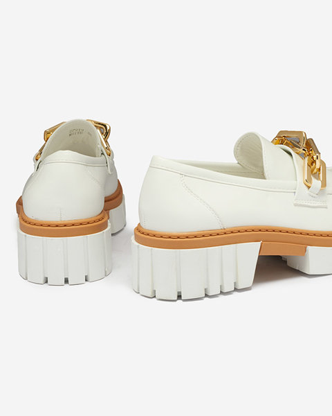Weißer Damenschuh mit goldenem Zusatz Plirose - Footwear