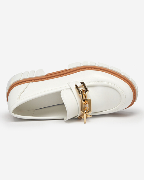 Weißer Damenschuh mit goldenem Zusatz Plirose - Footwear