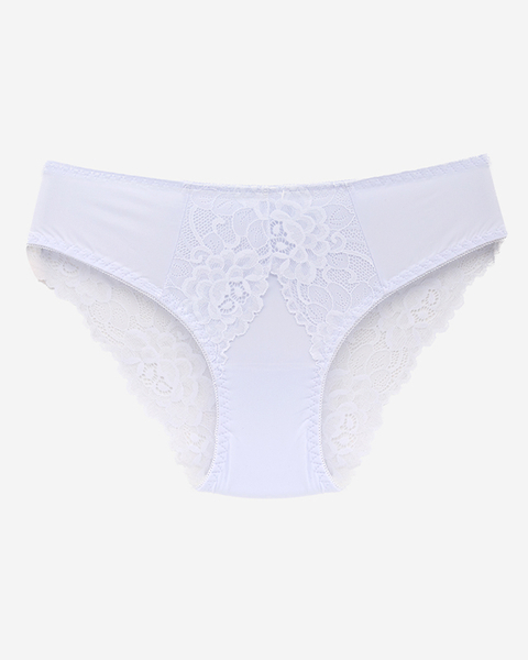 Weißer Spitzenslip für Damen - Unterwäsche