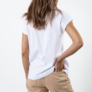 Weißes Baumwoll-T-Shirt für Damen mit der Aufschrift - Kleidung