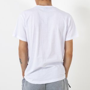 Weißes Baumwoll-T-Shirt für Herren mit Aufdruck - Kleidung