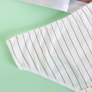 Weißes gestreiftes Höschen aus Baumwolle - Unterwäsche