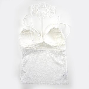 White Lace Top Bralette - Unterwäsche