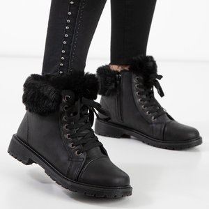Zonevka schwarze pelzgefütterte Damenstiefel - Schuhe