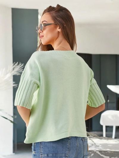 Royalfashion Damenviskosepullover mit kurzen Ärmeln