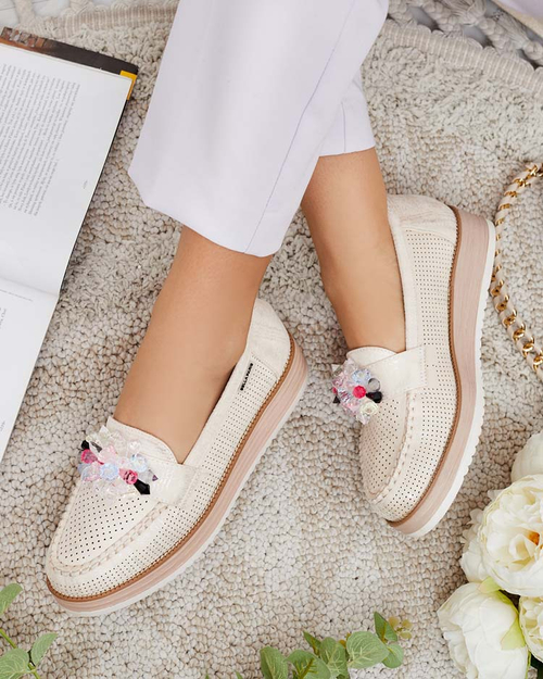 Мокасини Royalfashion з різнокольоровим камінням Restea