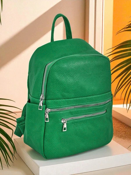 Damenrucksack AURELIA Verde Öko-Leder A4 Królewska Moda