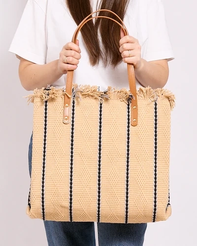 Royalfashion Woven Shopper Tasche mit Streifen