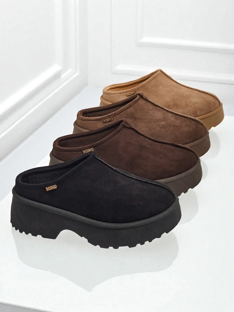 Kurze Damenstiefel im Schneestiefel-Stil mit Fell Calindra