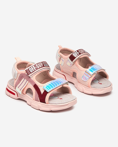 Pinke Mädchensandalen mit holografischen Einsätzen von Heilol - Footwear