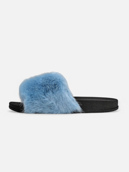 Frauen kastanienbraune Hausschuhe mit Pelz Nonna-Schuhe