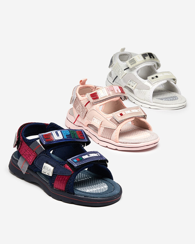 Marineblaue Kindersandalen mit Aufnähern Netiks - Schuhe