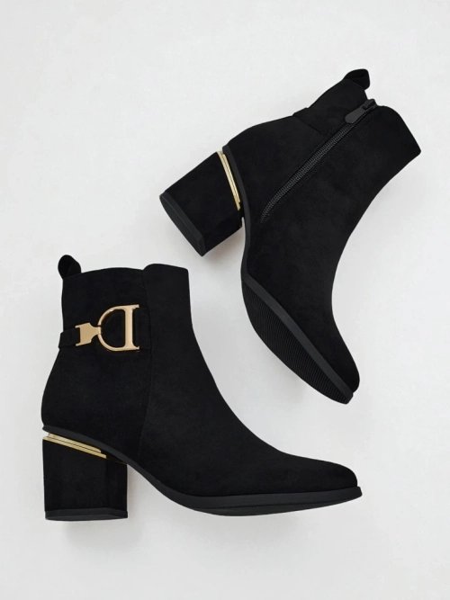 Ботильйони жіночі еко замшеві на підборах-стовпчику Calyssa