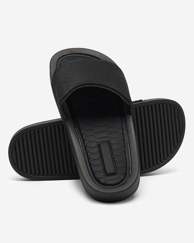 OUTLET Schwarze Damenhausschuhe mit Galite-Prägung - Schuhe
