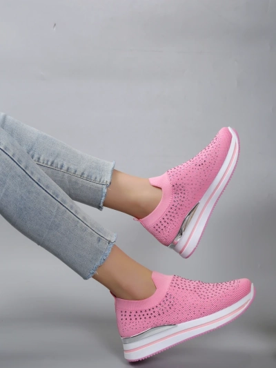 Royalfashion Damen Slip-On Sportschuhe mit Strass Ceromie
