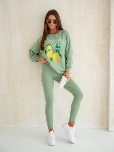 Royalfashion Baumwolle Damen-Set mit einem Zitronen-Sweatshirt und Leggings