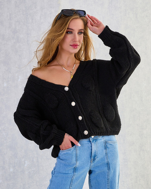 Royalfashion Жіночий трикотажний светр на ґудзиках