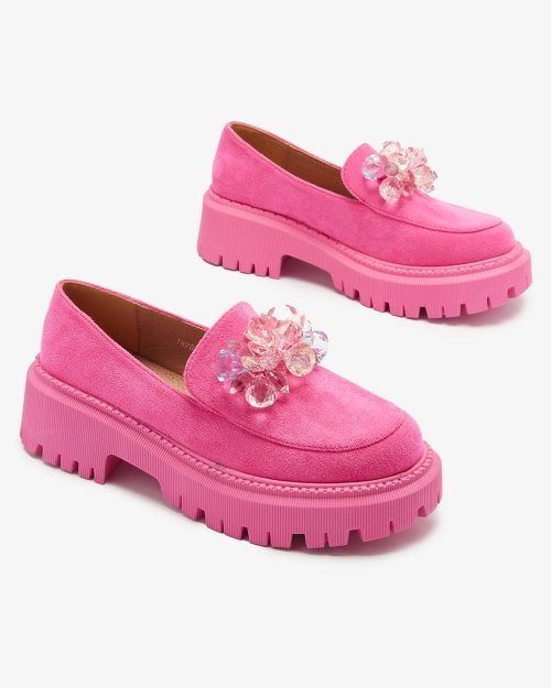 Жіночі мокасини OUTLET Fuchsia з різнокольоровими намистинами Hetika - Взуття