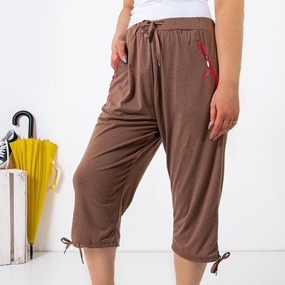 Braune Damen Shorts mit Taschen PLUS GRÖSSE - Kleidung