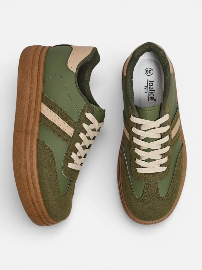 Damen-Sneakers Flora Grün Ökologisch Bequem für den Frühling