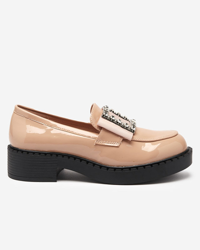 OUTLET Lackschuhe mit Schnalle in Nude-Farbe Fogim- Footwear