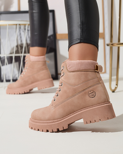 Dunkelrosa isolierte Damen-Trapper-Stiefel Teruna - Footwear