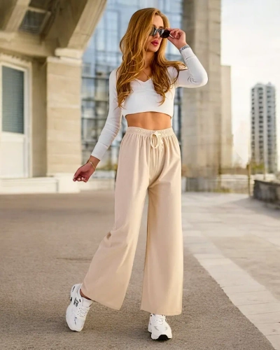 Royalfashion Weite gerippte Damenhose