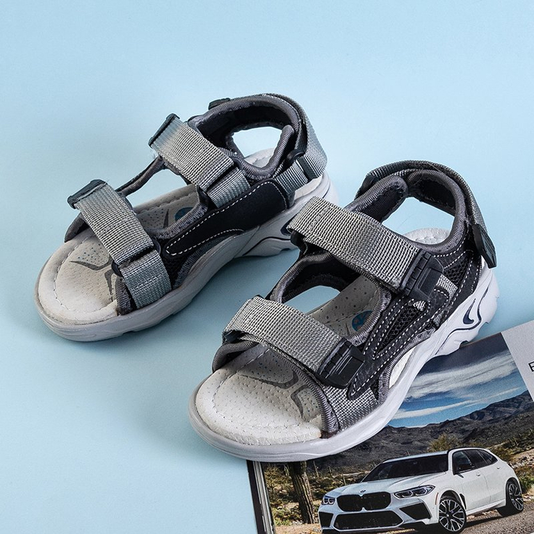 Turbo-Klett-Sandalen für Jungen in Grau und Schwarz - Schuhe
