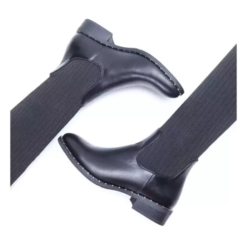 OUTLET Чорні чоботи a'la flat sock Salvia- Взуття