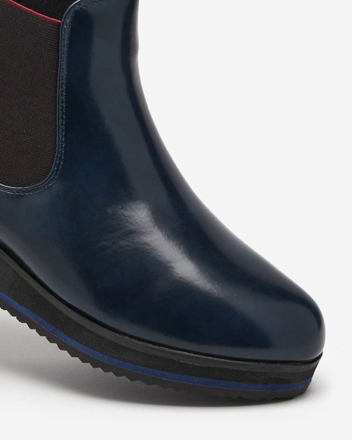 Сині жіночі чобітки на танкетці Stasia