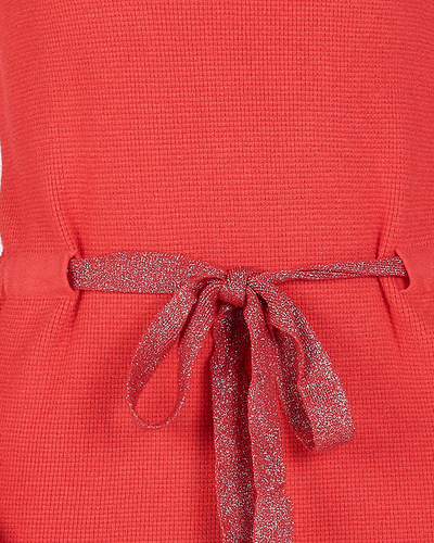 Червона кофта-туніка з коміром-стійкою