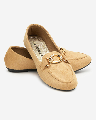 Beige Mokassins aus Öko-Veloursleder Brussi - Footwear