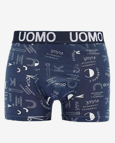 Marineblaue Boxershorts für Herren mit Aufdruck - Unterwäsche