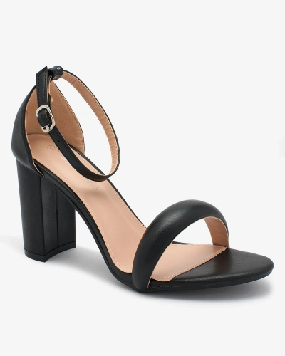 Royalfashion Чорні жіночі босоніжки Vefre на високій шпильці