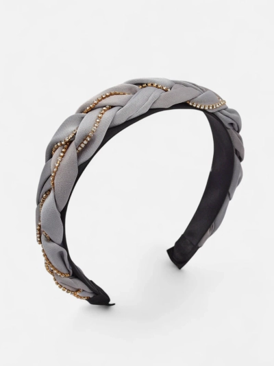 Royalfashion Haarband mit Zopfmuster, verziert mit Zirkonia