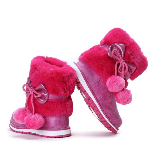 Różowe dziewczęce botki Pony - Obuwie