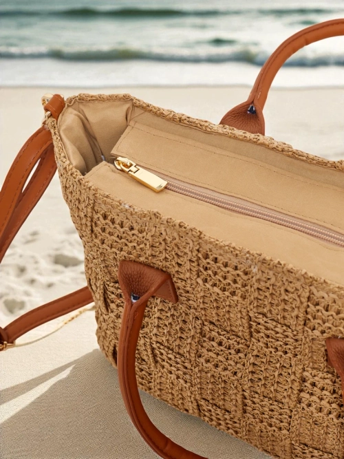 Royalfashion Велика солом'яна жіноча сумка Aureliana Savio