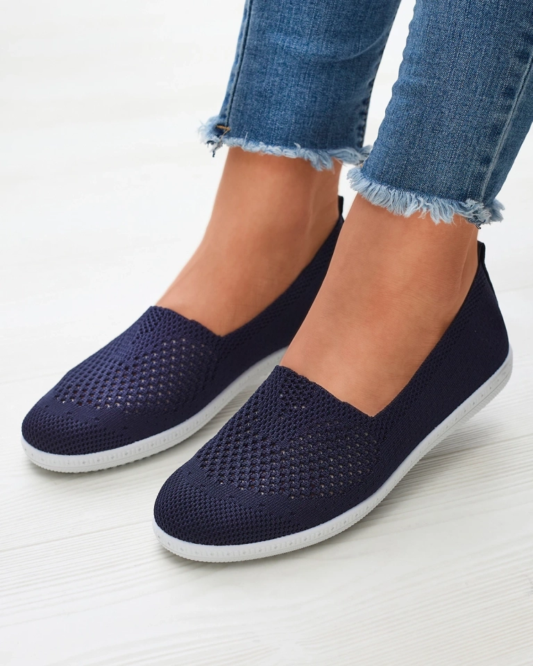 Durchbrochene navyblaue Stoffsneakers Sadola - Footwear