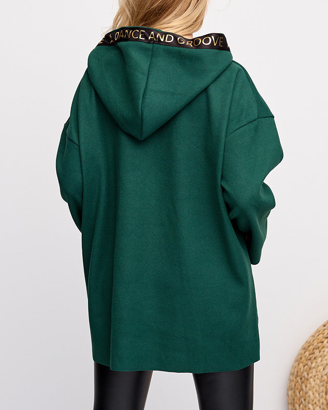 Dunkelgrüne Damenjacke - Verzierter Mantel - Kleidung