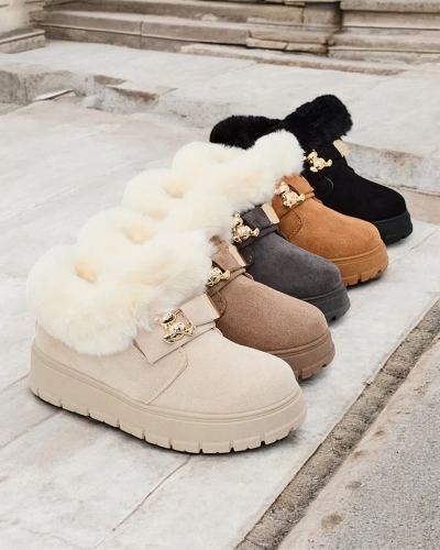 Royalfashion Damen Kurzstiefel a'la Schneestiefel Dobis