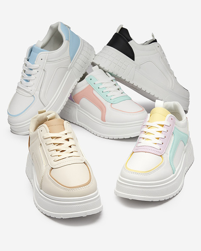 Cerecha Damen-Sneaker aus blau-weißem Kunstleder - Schuhe