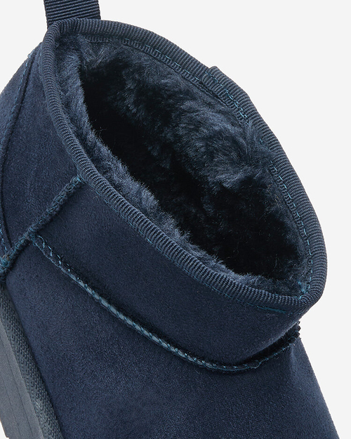 Royalfashion Navy blue короткі жіночі черевики a'la снігоступи Teritsi