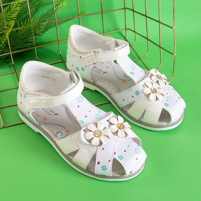 OUTLET Weiße Mädchensandalen mit Laluna-Verzierungen - Schuhe